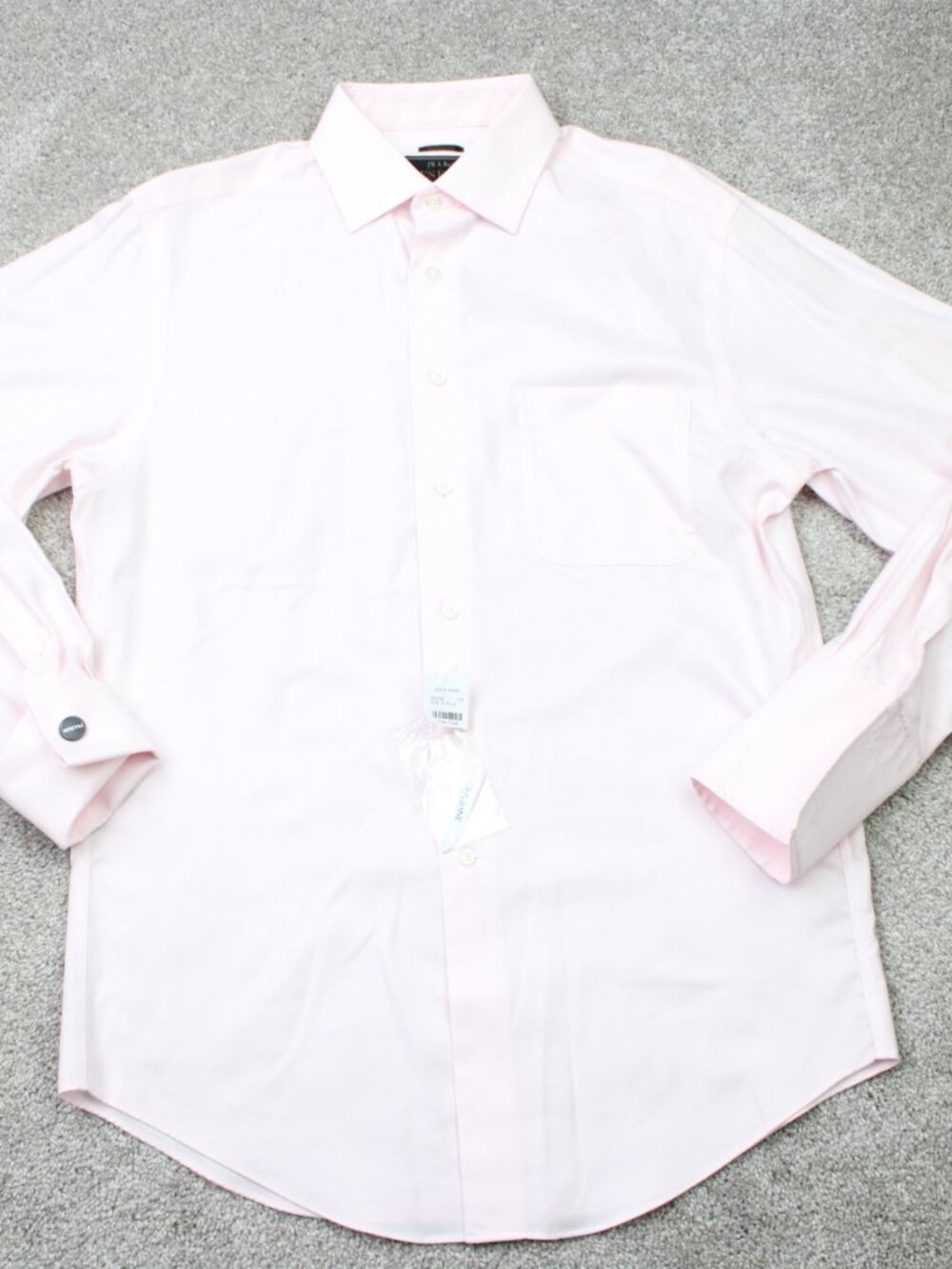 Jos A Bank Shirt NWT Men 16 1/2, 33 Pink No Wrinkle Tailored Fit French Cuff L/S